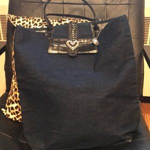 Brighton Genuine Leather Denim Bag/Adjustable